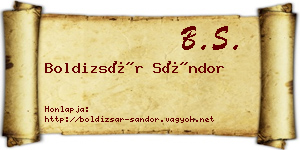 Boldizsár Sándor névjegykártya
